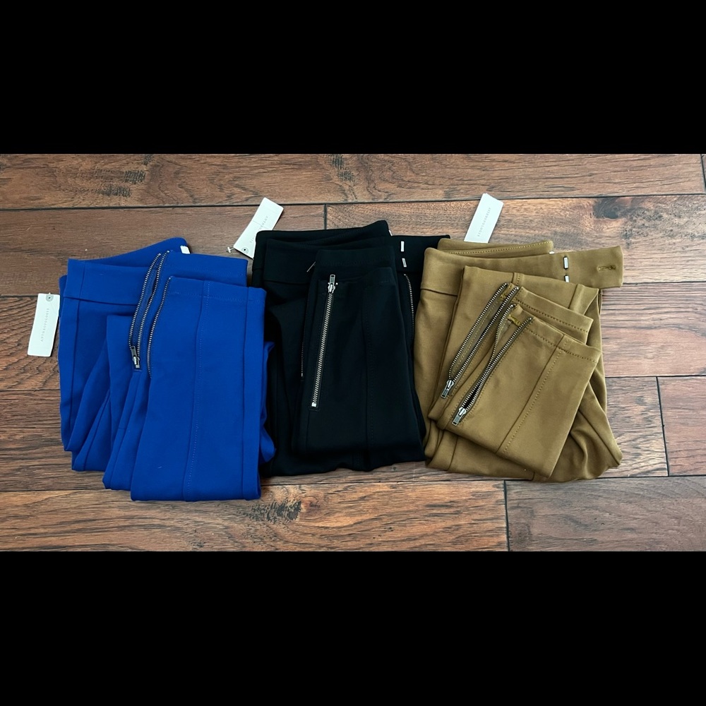 Anthropologie Essential Slim Pants Lot Bundle Size 0 and 2